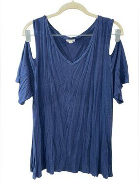 Westport Navy Cold Shoulder Blouse